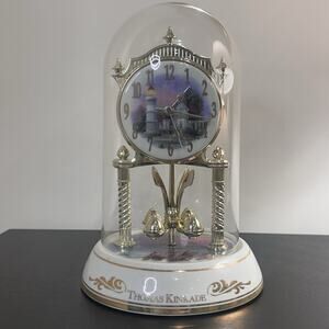 Thomas Kinkade Vintage Art Deco Musical Clock "VICTORIAN LIGHT" 2000s